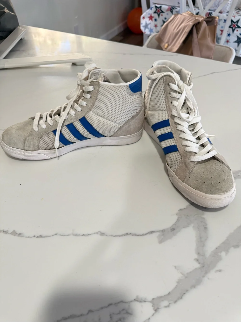 Adidas Basket Profi White Royal Blue Men's Athletic Shoes